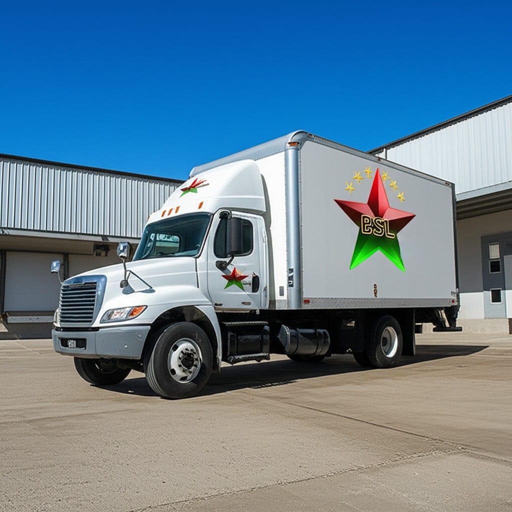 Black Starline Logistics vehicle or team ensuring timely delivery
